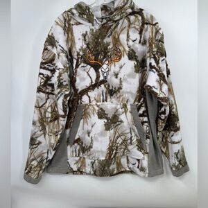 True Timber Camo Hoodie Mens L White MC2 Snow Fleece Sweater Sweatshirt